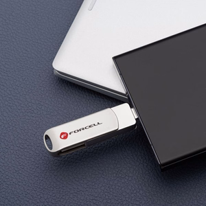 FORCELL F-DATA USB zibatmiņa Metal 32GB USB3.2 Gen 1 (USB A) sudrabaina