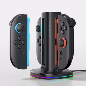 AmazingThing Thunder Pro PlayDock lādētājs Nintendo Switch 2 kontrolieriem - melns