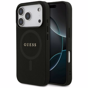 Guess Saffiano Classic Logo MagSafe Чехол для iPhone 17 Pro - чёрный