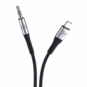 Audio kabelis 3mk USB-C uz 3,5 mm 1,0 m melns