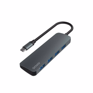SAVIO USB-C sadalītājs - 4 x USB-A, AK-54