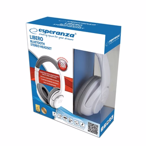 Esperanza Libero bezvadu austiņas galvasspiede mūzikai Bluetooth pelēkas, baltas