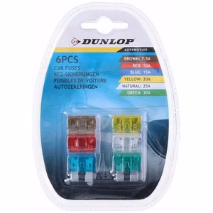 Комплект автомобильных предохранителей Dunlop, 6 шт.