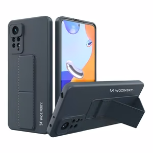 Wozinsky Kickstand Case silikona maciņš ar statīvu Xiaomi Redmi Note 11 Pro tumši zils
