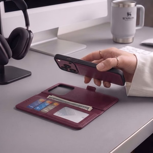 Tech-Protect Wallet MagSafe maciņš modelim iPhone 17 Pro Max / 18 Pro Max – bordo