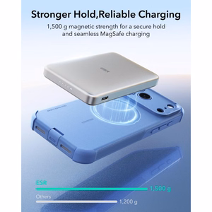 ESR Cyber Tough MagSafe maciņš, paredzēts iPhone 18 Pro Max / 17 Pro Max, gaiši zils