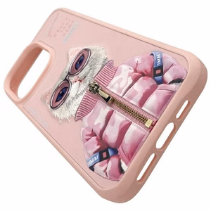 Nimmy Cool&Cute 2.0 kaķa apvalks iPhone 15 Pro - rozā