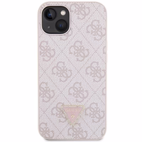 Guess GUHCP14XP4TDSCPP apvalks iPhone 14 Pro Max 6.7" - rozā krustenisks 4G metāla logotips