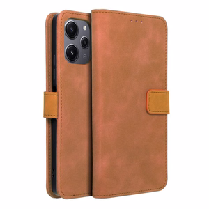 TENDER grāmatas viedtālruņa apvalks XIAOMI Redmi 12 4G / 12 5G brūns