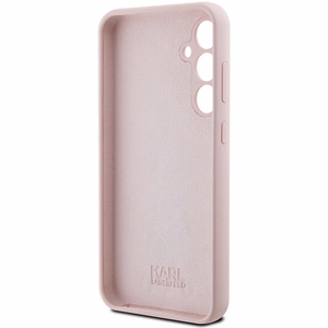 Karl Lagerfeld silikona Choupette Metal Pin viedtālruņa apvalks Samsung Galaxy S23 FE - rozā