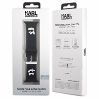 Karl Lagerfeld 3D Rubber Karl&Choupette Heads siksniņa for Apple Watch 42/44/45/49mm - melns