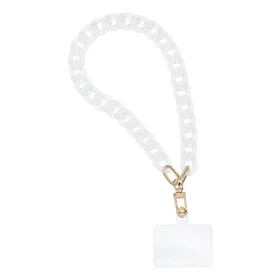 PANAMA tālruņa siksniņa, piekariņš / auklas garums 40 cm (20 cm cilpā) / uz plaukstas – balts
