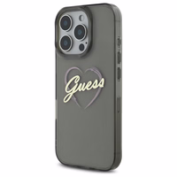 Guess IML Heart viedtālruņa apvalks iPhone 16 Pro - melns
