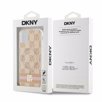DKNY IML rūtainais mono raksts un drukātas svītras magnētiskais viedtālruņa apvalks iPhone 11 / Xr - rozā
