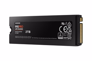 SSD Samsung 990 PRO ar dzesētāju 2TB M.2 PCIe NVMe MLC rakstīšanas ātrums 6900 MB/s lasīšanas ātrums 7450 MB/s 2,3mm TBW 1200 TB MTBF 1500000 h MZ-V9P2T0CW