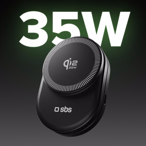 SBS Qi2.2 25W induktīvā 3-in-1 salokāmā uzlādes stacija ar MFI sertifikātu - melnā krāsā