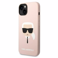 Karl Lagerfeld KLHCP14MSLKHLP iPhone 14 Plus 6.7 "cietais viedtālruņa apvalks rozā / rozā silikona Karl's Head