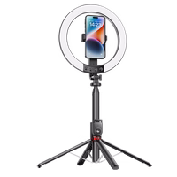 Blavec Selfie Ring lamp Aluminium Aura LED RGB Ring P-50 25cm tripod + remote control + 2,3 metres (RLP50-TRB23) melns (damaged packaging)