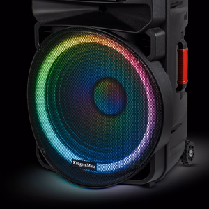 60 W aktīvā skanda ar 2 bezvadu UHF mikrofoniem, SD, Bluetooth, FM, USB un LED