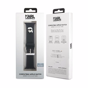 Karl Lagerfeld 3D резиновый ремешок Karl Head Apple Watch 38/40/41mm - черный