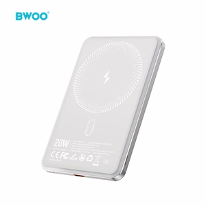 BWOO Ultra Slim внешний аккумулятор 20 Вт 5000 мАч с магнитной зарядкой P79 светло-серый