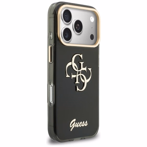 Guess IML 4G Script Metal maciņš modelim iPhone 17 Pro Max / 18 Pro Max – krāsa: melna