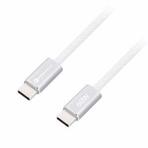 Kabelis USB C uz USB C Forcell F-Energy QC4.0 PD 3A 60W Cafule Flat 1,2 m CCFN23 balts