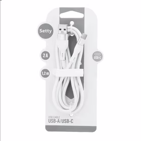 Setty USB - USB-C kabelis 1,2 m 2A KSA-C-1.220 balts