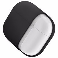 Uniq Nexo AirPods 4 + ausu āķu silikona apvalks - melns