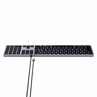 Wire keyboard USB C QWERTY Satechi Slim W3 Wisarkans ST-UCSW3M space pelēks