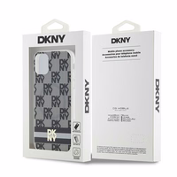 DKNY IML rūtainā Mono raksta un drukāto svītru magnētiskais viedtālruņa apvalks iPhone 11 / Xr - melns