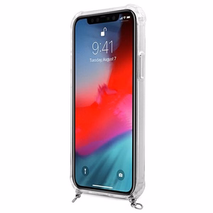 Guess GUHCP12MKC4GSSI iPhone 12/12 Pro 6.1" Caurspīdīgs cietais apvalks 4G Sudraba ķēde