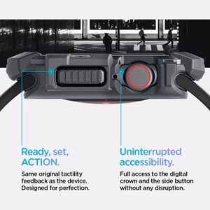 Spigen Rugged Armor apvalks Apple Watch 10 46mm pulkstenim - pelēks