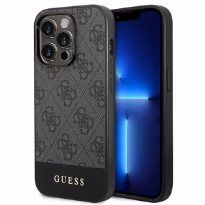 Guess GUHCP14LG4GLGR iPhone 14 Pro 6.1" pelēks maciņš 4G Stripe Collection