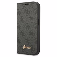 Guess GUBKP14SHG4SHK iPhone 14 6.1 "melna / melna grāmata 4G Vintage Gold Logo