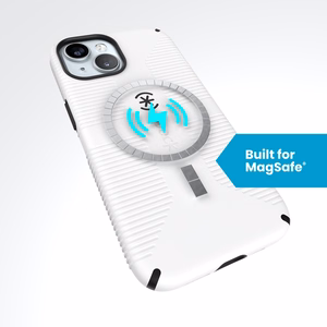 Speck Candyshell Grip MagSafe - iPhone 17e / 16e / 15 / 14 / 13 maciņš (balts / melns)