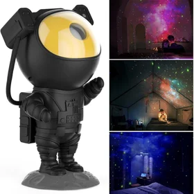 LED 3D galaktikas un zvaigžņu projektors Reach Astronaut melns