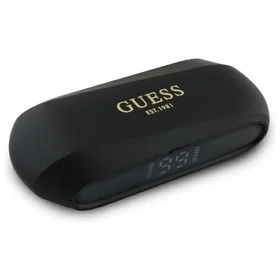Guess pagarināts metālisks drukāts logotips Bluetooth TWS austiņas + dokstacija - melnas