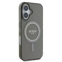 Guess IML Mirdzošs Aplis Magnētiskais viedtālruņa apvalks iPhone 16 - melns