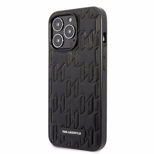 Karl Lagerfeld KLHCP13LMNMP1K iPhone 13 Pro / 13 6.1" viedtālruņa apvalks (m) melns / melns Monogrāmas plāksne