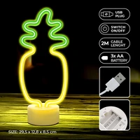 Neon LED on stand PINEAPPLE orange green USB-C FSC-12 Forever Light