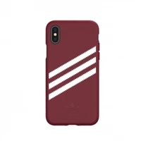 Adidas OR veidots PU zamšādas apvalks iPhone X / XS - bordo