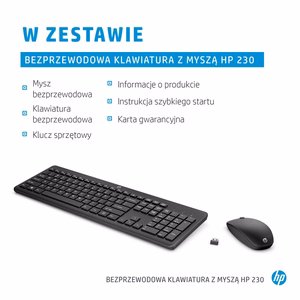 HP 230 bezvadu pele + tastatūra komplekts (EN)