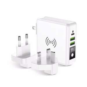 FORCELL F-ENERGY daudzfunkcionālais lādētājs 15W 4in1 ar USB/USB-C pieslēgvietu, portatīvo lādētāju 8000mAh un bezvadu uzlādi