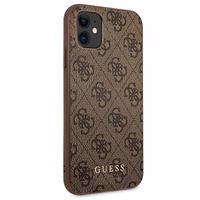 Guess 4G Metal Gold Logo viedtālruņa apvalks iPhone 11 / Xr 6.1" - Brūns