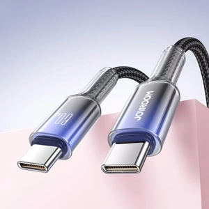 USB kabelis Joyroom S-A42 melns Type-C / Type-C 120cm (līdz 60W)