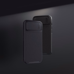 Nillkin Sintētiskā šķiedras S apvalks iPhone 14 ar kameras vāciņu melns