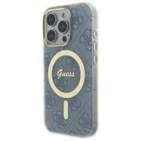 Guess IML 4G Magnētiskais viedtālruņa apvalks iPhone 16 Pro - zils