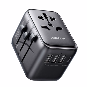 Universālais ceļojumu lādētājs Joyroom JR-TCW01 15W 3xUSB-A/USB-C melns