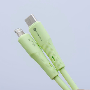 FORCELL F-ENERGY C346 kabelis Type C uz Lightning PD 3A 27W Silicone 1 m zaļš